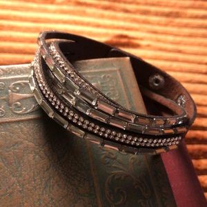 Paparazzi brown bedazzled double wrap bracelet